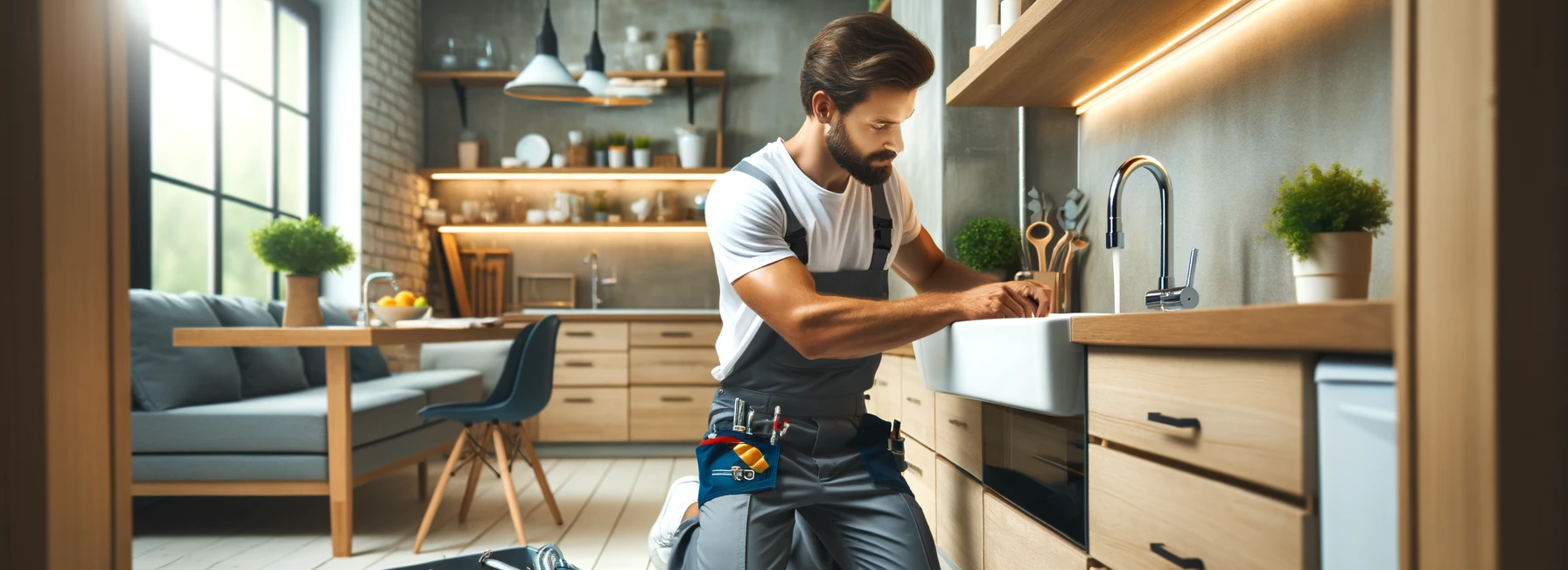 A_professional_plumber_fixing_a_sink_in_a_modern_k_converted